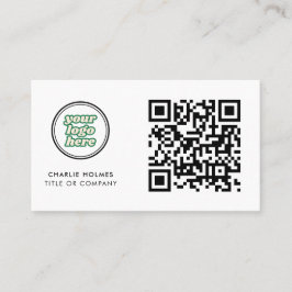 Cartão De Visita Código QR Logotipo comercial | White Modern Profes