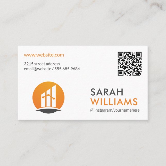 Cartão De Visita Código QR | Logotipo financeiro (Frente)