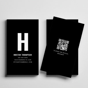Cartão De Visita Código QR Logotipo frente e verso do monograma