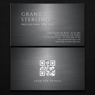 Cartão De Visita Código QR Metálico Luxuoso
