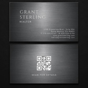 Cartão De Visita Código QR Metálico para Corretor