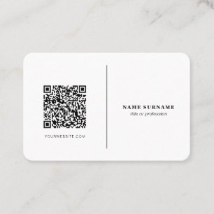 Cartão De Visita Código QR, mídia social minimalista profissional