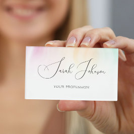 Cartão De Visita Código QR Mídia social Pastas Aquarelas