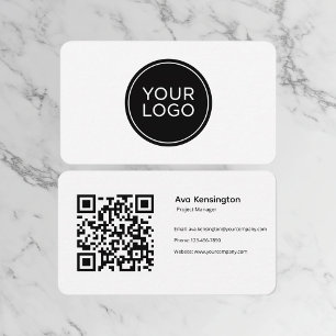 Cartão De Visita Código QR Minimalista Moderno