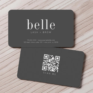 Cartão De Visita Código QR minimalista moderno - Analise-me Lash e 