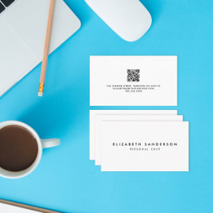 Cartão De Visita CÓDIGO QR Mínimo de luxo preto e branco elegante