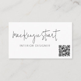Cartão De Visita Código QR Mínimo de Mídia Social Profissional Mode
