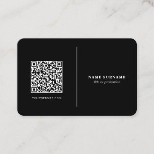 Cartão De Visita Código QR mínimo profissional mídia social pret