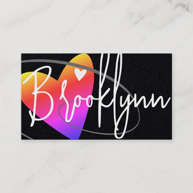 Cartão De Visita Código QR Modelo Rainbow Made Love Heart Crafters (Frente)