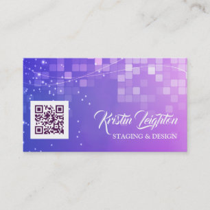 Cartão De Visita Código QR Modelo Ultra Violet