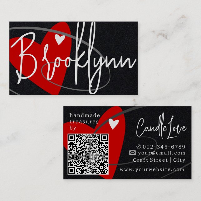 Cartão De Visita Código QR Modelo Vermelho Feito Com Carroçaria Com (Frente/Verso)