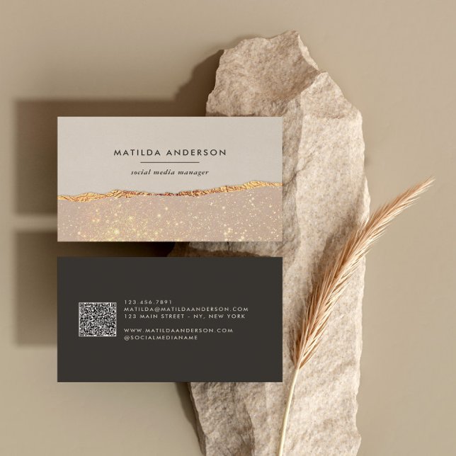 Cartão De Visita CÓDIGO QR moderno cor-de-rosa preto-rosa (Criador carregado)