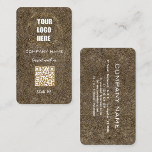 Cartão De Visita Código QR moderno de Design profissional Dourado e