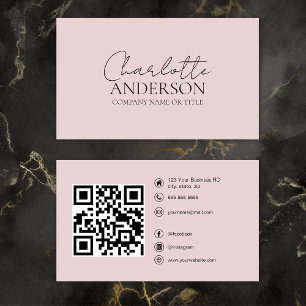 Cartão De Visita Código QR moderno - Mídia social personalizada cor