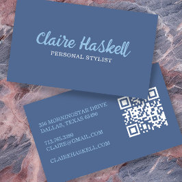 Cartão De Visita Código QR moderno minimalista de verão de script d