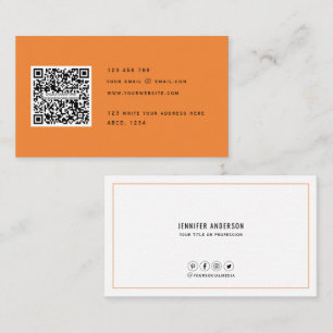 Cartão De Visita Código QR Moderno Minimalista Elegante Limpo Simpl