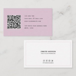 Cartão De Visita Código QR Moderno Minimalista Elegante Limpo Simpl