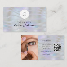 Código QR Moderno Preto Script Foto Maquiagem 