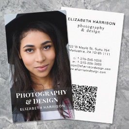 Cartão De Visita Código QR Moderno - Profissional de Foto