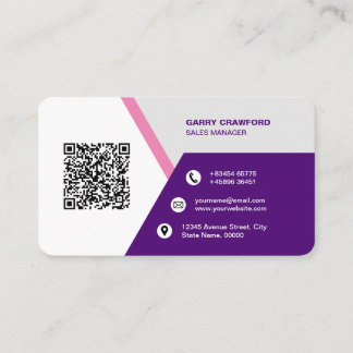 Cartão De Visita Código QR Moderno Profissional Personalizado Bu