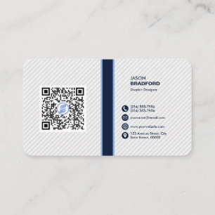 Cartão De Visita Código QR Moderno Profissional Personalizado Bu