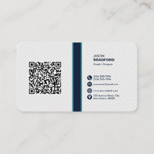Cartão De Visita Código QR Moderno Profissional Personalizado Bu
