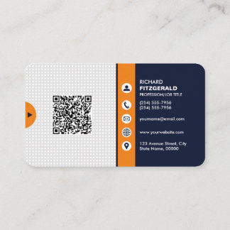 Cartão De Visita Código QR Moderno Profissional Personalizado Bu