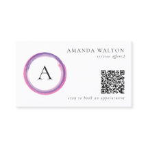 Código QR Monograma Rosa e Roxo Moderno