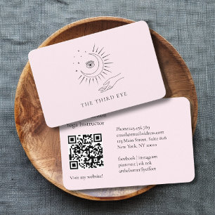 Cartão De Visita Código QR - Moon Eye Yoga Reiki Bem-estar