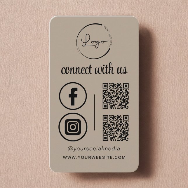 Cartão De Visita Código QR Neutro Conecte-se Conosco (Criador carregado)