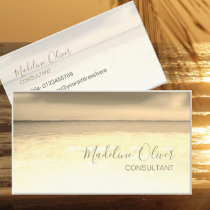 Cartão De Visita Código QR Ocean Beach Sea Viagem Vintage Foto