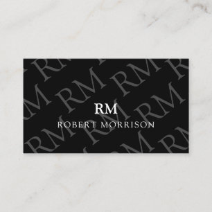 Cartão De Visita Código QR Onyx Black Elegante Masculina