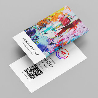 Cartão De Visita Código Qr para Artista Profissional Moderno Minima