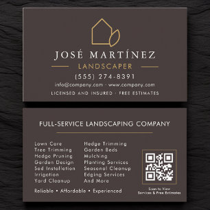 Cartão De Visita Código QR para Cuidado de Jardim e Paisagismo