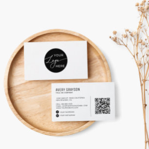 Cartão De Visita Código QR para Logotipo Profissional da Empresa Mo