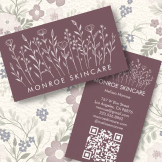 Cartão De Visita Código QR Personalizado de Arte de Linha Elegante