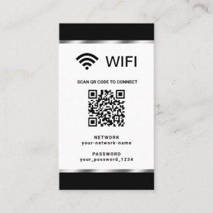 Cartão De Visita Código QR personalizado de rede Wifi e senha