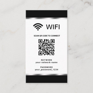 Cartão De Visita Código QR personalizado de rede Wifi e senha