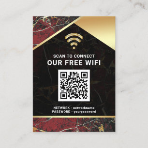Cartão De Visita Código QR Personalizado de Wi-Fi com Senha