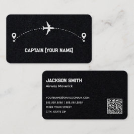 Cartão De Visita Código QR Personalizado do Capitão da Aeronave