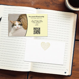 Cartão De Visita Código QR personalizado do Pet Care e foto