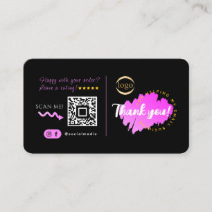 Cartão De Visita Código QR personalizado e logotipo da mídia social