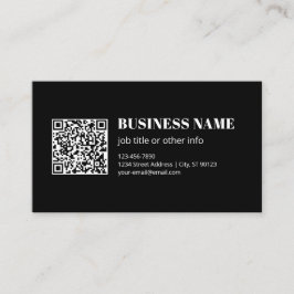 Cartão De Visita Código QR personalizado e texto retrô-moderno edit