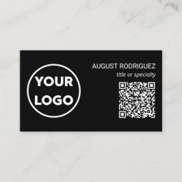 Cartão De Visita Código QR personalizado Logotipo comercial preto m