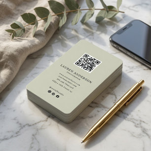 Cartão De Visita Código QR Personalizado Minimalista Moderno
