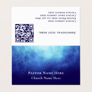 Cartão De Visita Código QR Personalizado Moderno Nebulosa Azul Prof