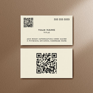 Cartão De Visita Código QR personalizado Osso moderno