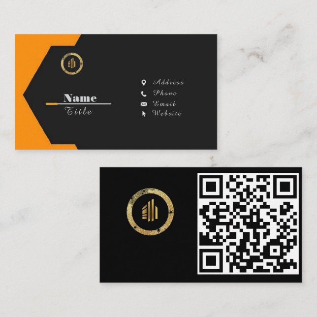 Cartão De Visita Código QR personalizado profissional (Frente/Verso)