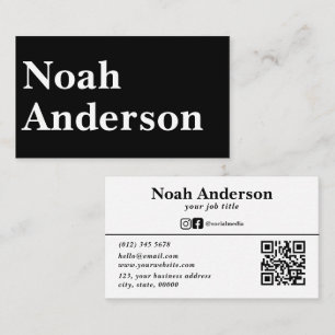 Cartão De Visita Código QR Personalizado Profissional Moderno