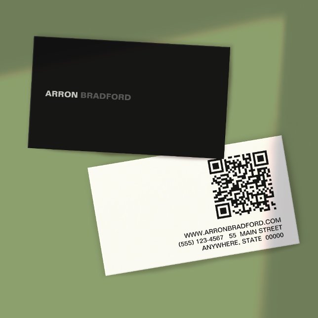 Cartão De Visita Código QR Preto (Criador carregado)